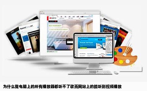 为什么我电脑上的所有播放器都听不了歌而网站上的能听到视频播放