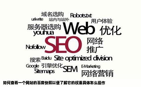 如何查看一个网站的百度快照以便了解它的权重具体怎么操作