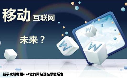 新手求解我用net做的网站现在想做后台
