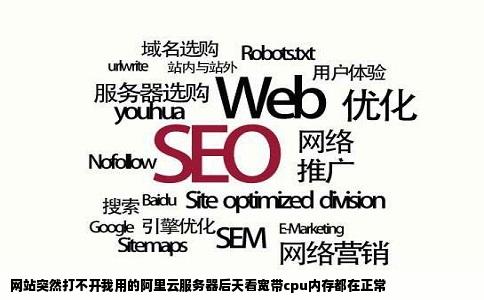 网站突然打不开我用的阿里云服务器后天看宽带cpu内存都在正常