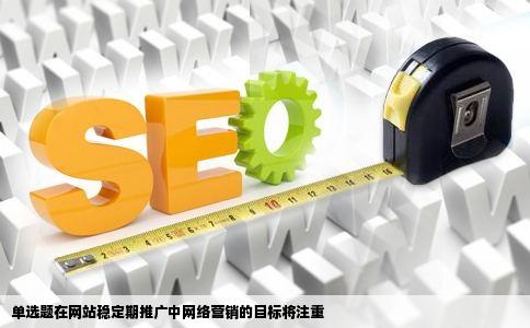 单选题在网站稳定期推广中网络营销的目标将注重