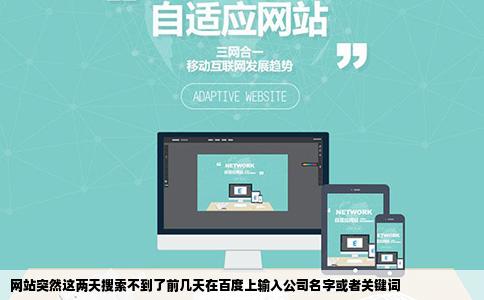 网站突然这两天搜索不到了前几天在百度上输入公司名字或者关键词