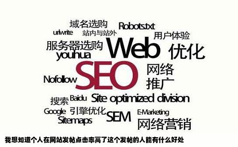 我想知道个人在网站发帖点击率高了这个发帖的人能有什么好处