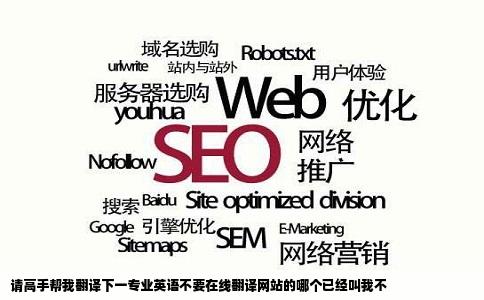 请高手帮我翻译下一专业英语不要在线翻译网站的哪个已经叫我不