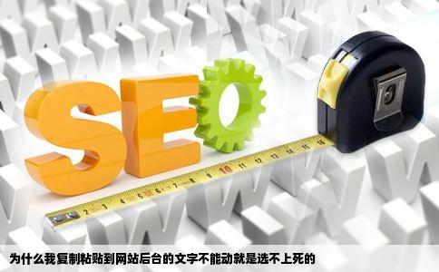 为什么我复制粘贴到网站后台的文字不能动就是选不上死的